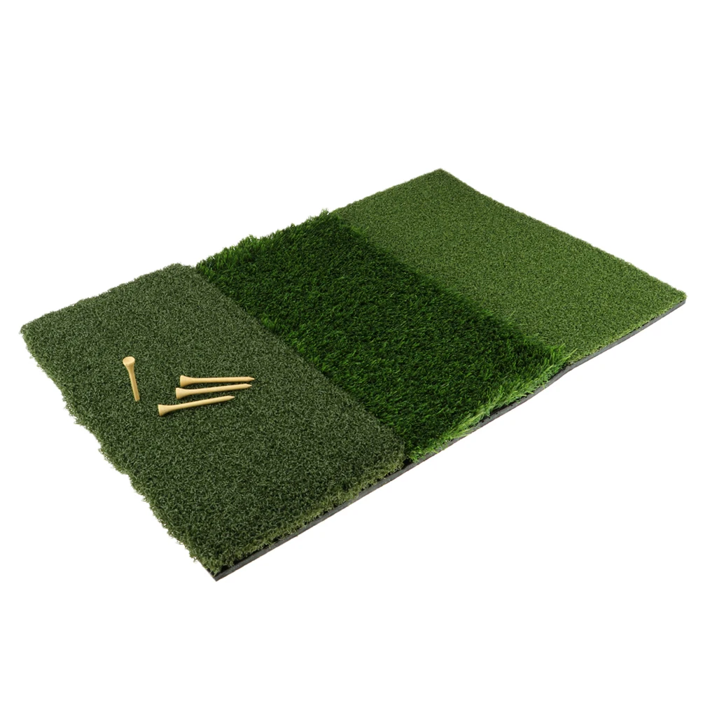 

Golf Hitting Mat 24'' x 16'' 3-in-1 Turf Grass Mat for Indoor Outdoor Backyard Driving Practice Training Aids