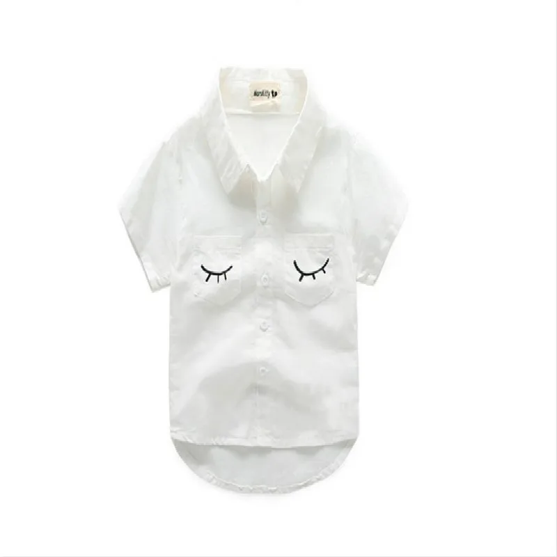 Новые летние рубашки с короткими рукавами и отложным воротником для мальчиков детская одежда из хлопка детские топы для 2-12 лет 90-150 см