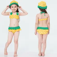 Imcute Новинка года в моде Великобритании для маленьких детей обувь девочек купальные костюмы ананас Бикини Танкини комплект купальный костюм Пляжная