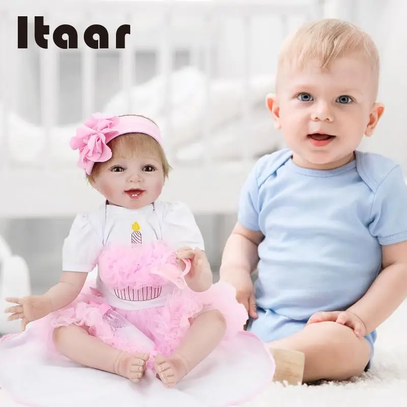 

22 Inch Silicone Soft Simulation Handmade Reborn Baby Dolls For Baby Girls