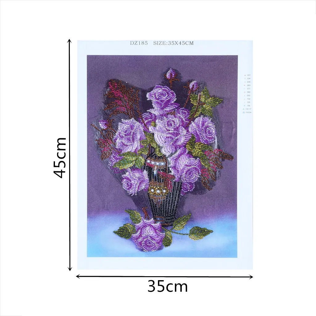 5D DIY Алмазная ваза в китайском стиле для цветов розы Вышивка крестиком Алмазная вышивка специальная форма домашнее украшение с бриллиантами