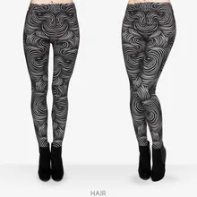 Забавные Леггинсы Новое поступление 3D черные волосы Леггинсы женские Джокер брюки леггинсы