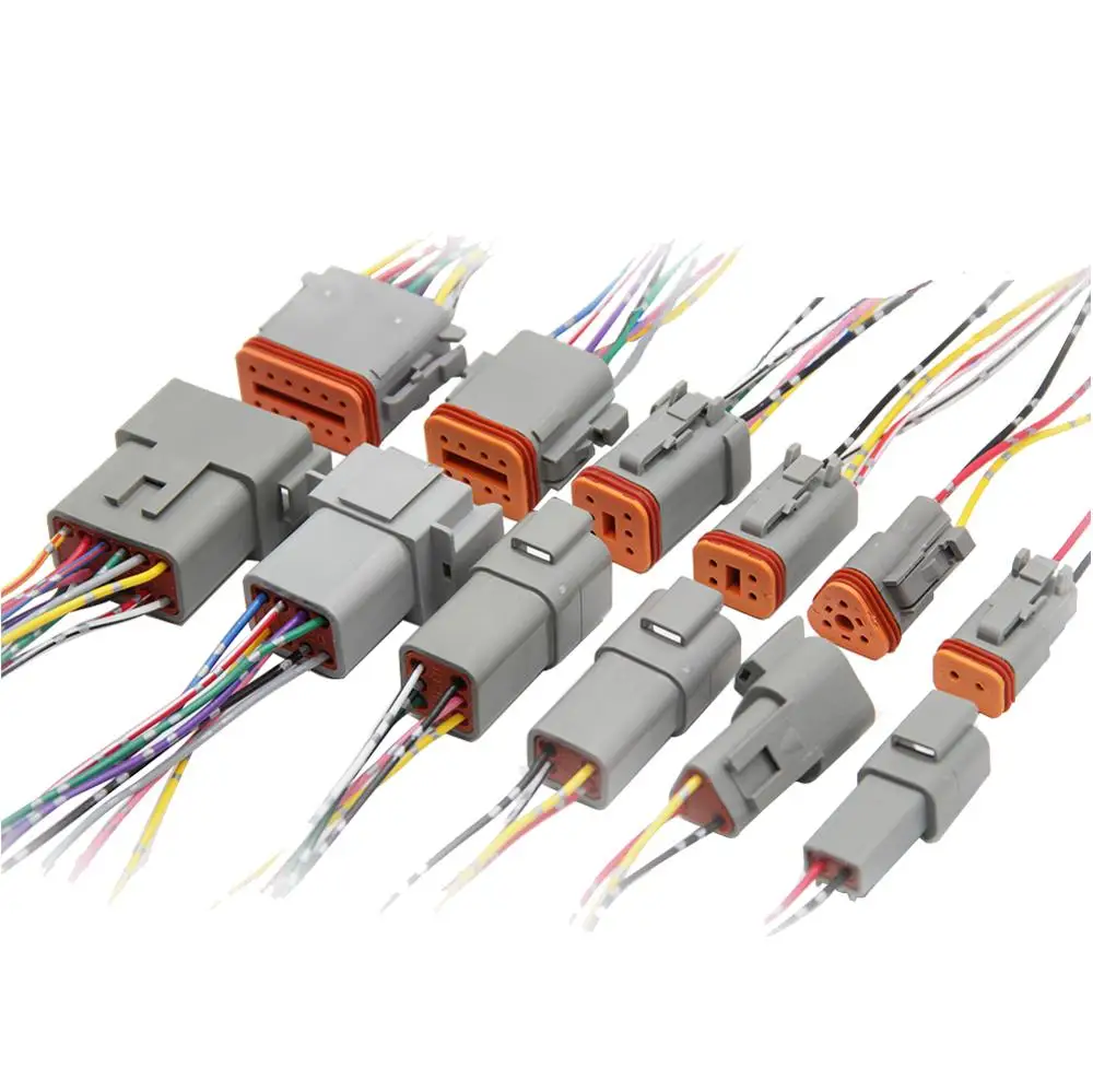

1pcs Auto Car Waterproof Connector Male & Female Docking Terminal Wiring Harness Plug Connector DT04-2P to 12P / DT06-2S to 12S