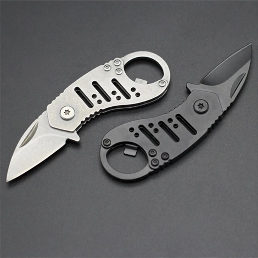 

Portable Pocket Knife Folding Fold Hunting Camping Tactical Rescue Key Ring Keychain Mini Peeler Outdoor Survival Tool