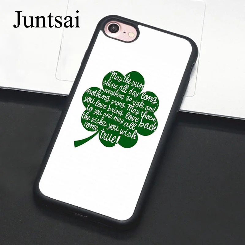 Juntsai IRISH QUOTE FOUR LEAVE CLOVER Phone Case For