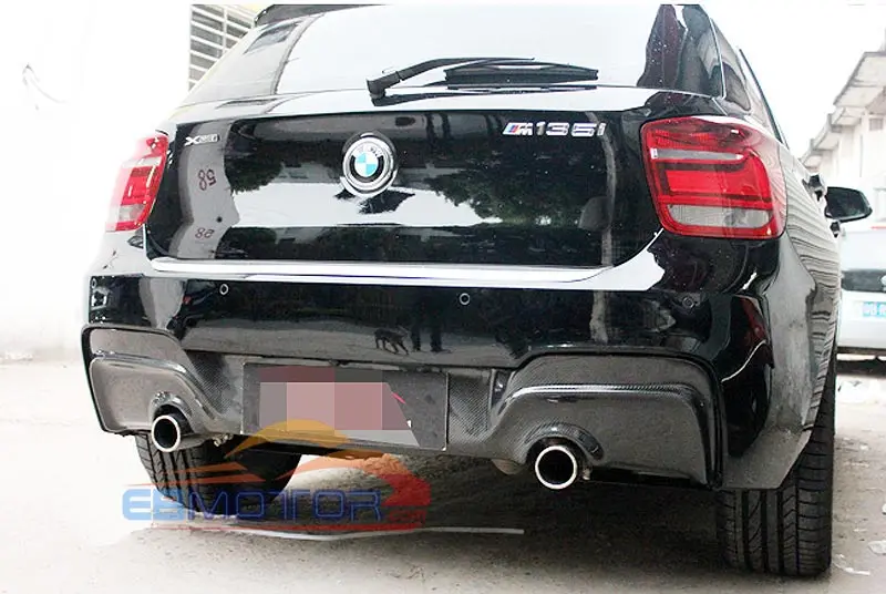Реальные углеродного волокна 3D стиль задний диффузор для BMW F20 1 серии M TECH M SPORT бампер 2011- B192
