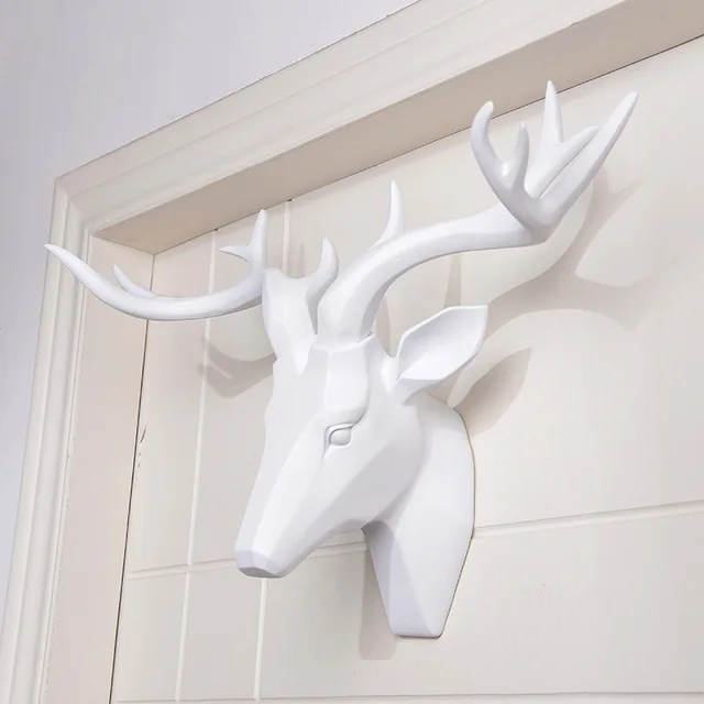 American Style Home Deer Head Accessories Bar Retro Decoration Wall American Style Home Deer Head Accessories Bar Retro Decoration Wall Decorations White Hanging