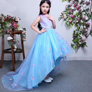 

Appliques Flower Girl Dress For Wedding Girl Birthday Outfits Children Girls First Communion Dresses Girl Kids Party Wear E80
