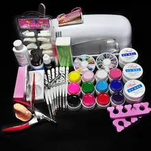 9w UV Lamp UV Gels Gel Nail Kit Cleanser Plus Top gel Nail Polish Tool Nail Tip Kit File brush Buffer Nail Art tools Set