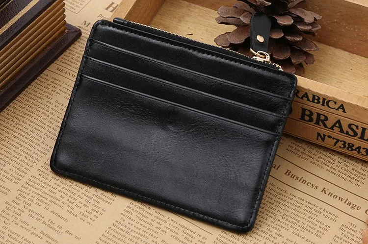 Портативный маленький кошелек с карманом для монет для мужчин кожаный держатель кредитной карты Тонкий Женская сумочка для денег