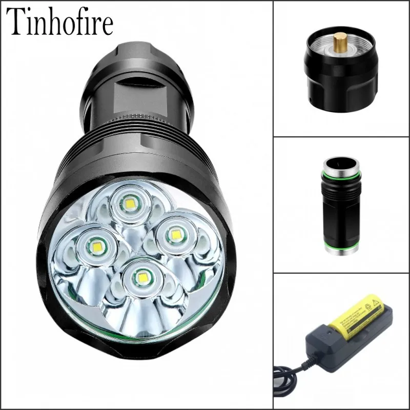 

Tinhofire T4 5000 Lumens 4T6 4 x T6 LED Flashlight Head Torch 18650/26650 Lanterna Lantern Flash Light