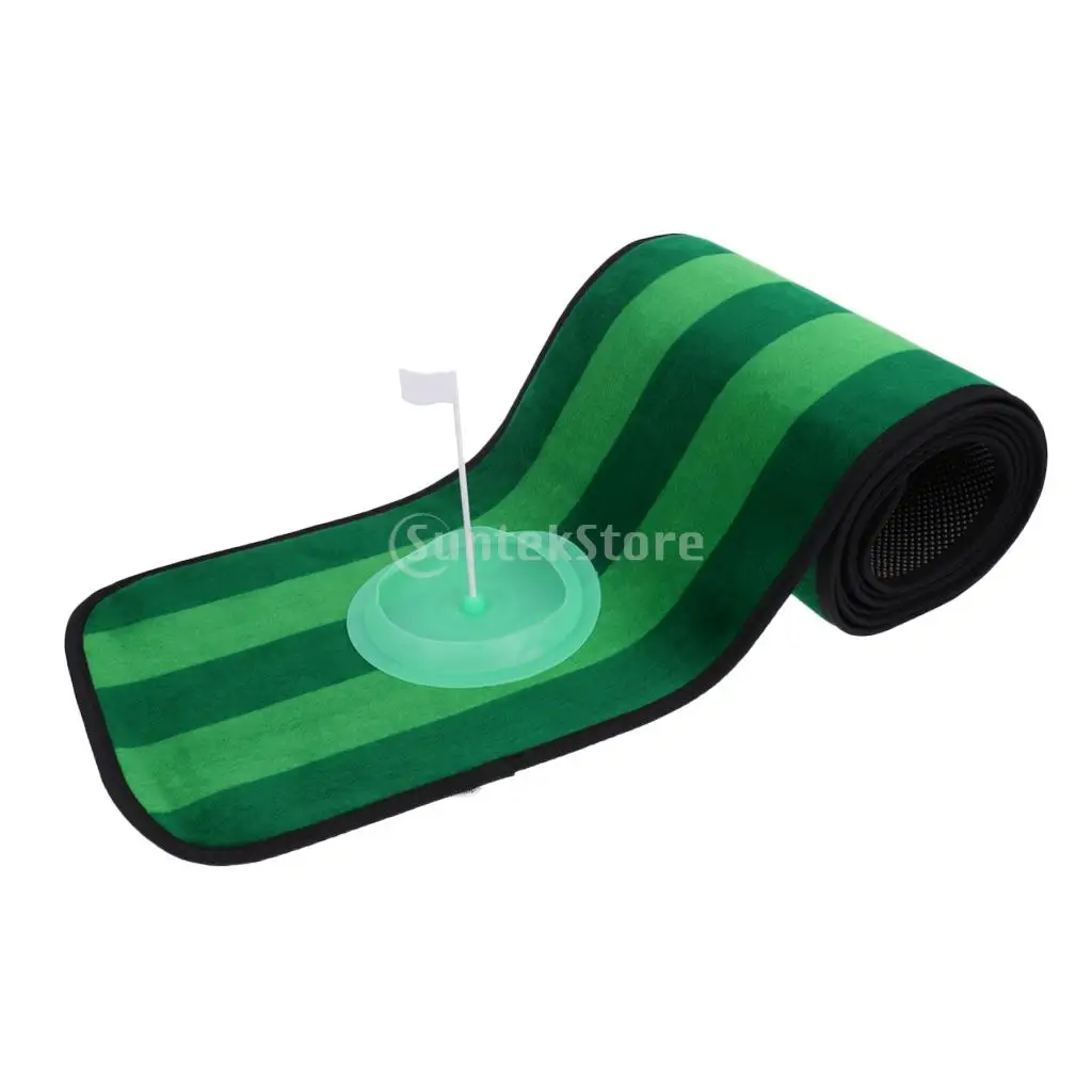 

10' x 1' Non-slip Outdoor Indoor Home Practice Golf Putting Green Mat Golf Training Aid with Putting Cup Flag and Storage Bag