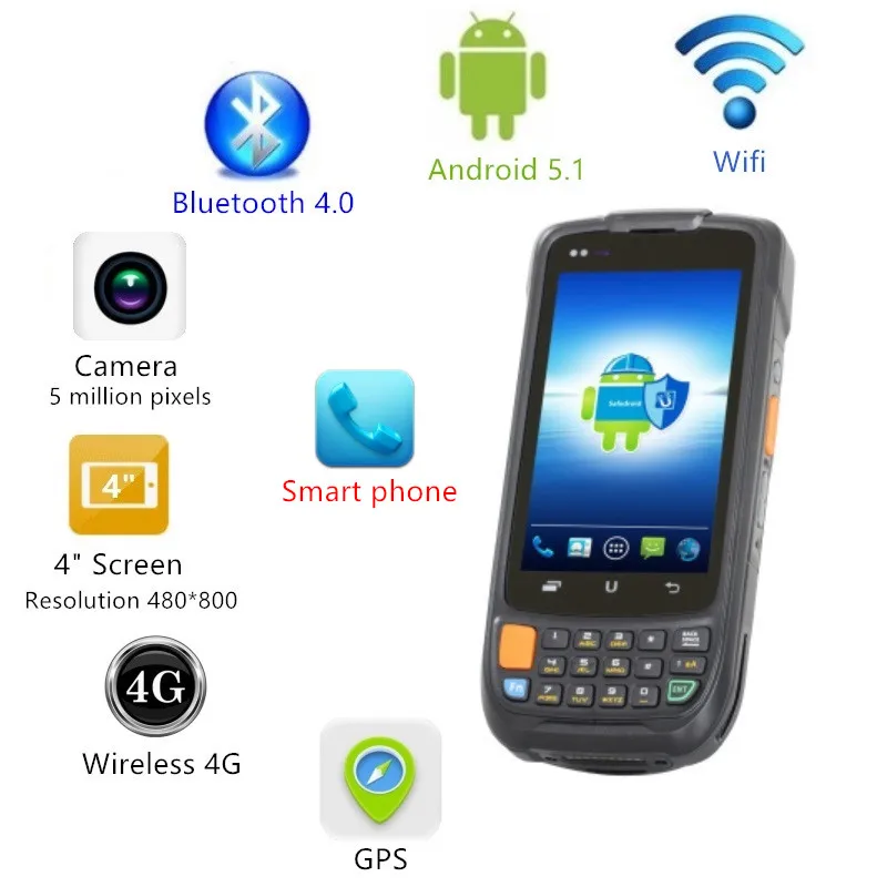 

1D Wireless Wifi Bluetooth Android Barcode Scanner PDA Data Terminal Scanner GPS Bar Code Reader
