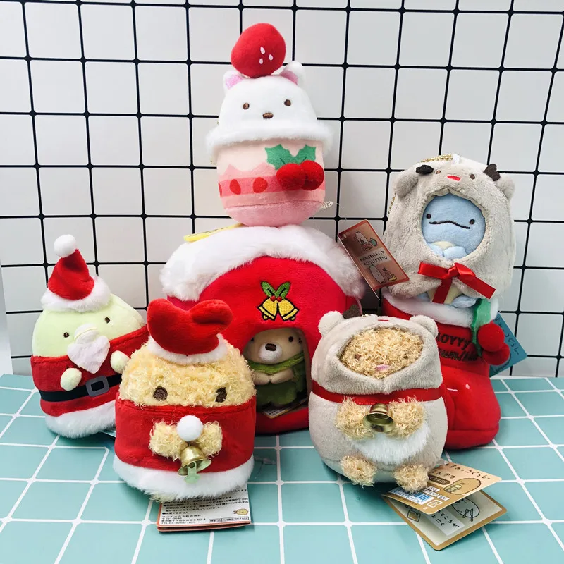 8 шт./компл. Новая Рождественская версия San X Sumikko Gurashi мягкие игрушки брелок