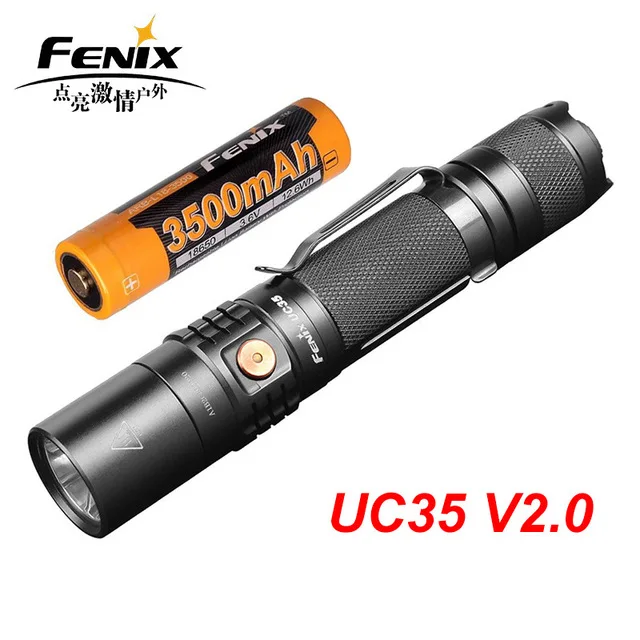 

Fenix UC35 V2.0 CREE XP-L HI V3 LED Flashlight 1000 lumens Distance Waterproof Camping Torch by 18650 battery