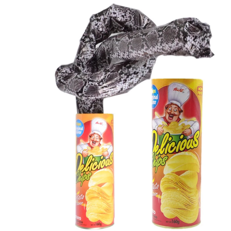 

Prank Tricky Prop Potato Snake Potato Chip can Funny Tricky kids Toys Jump Snake gags April Fool Day Halloween Party Decoration