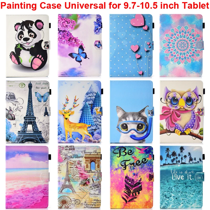 

9.7 inch Tablet Cover Protector Universal Case 10.5inch Adjustable Size With Card Holder Fashion Nice Painting Bag 10 10.1" Capa