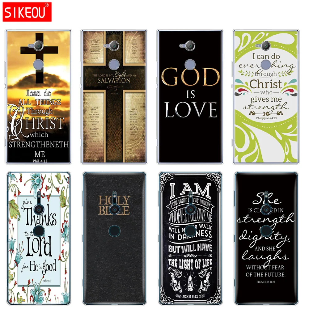 

silicone Cover phone Case for sony xperia XA1 XA2 ULTRA PLUS L1 L2 XZ1 XZ2 compact XZ PREMIUM Jesus Christ Bible cross god love