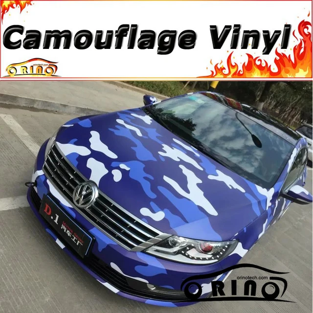 Blu Bianco Della Pellicola Del Vinile Car Wrap Sticker Camouflage