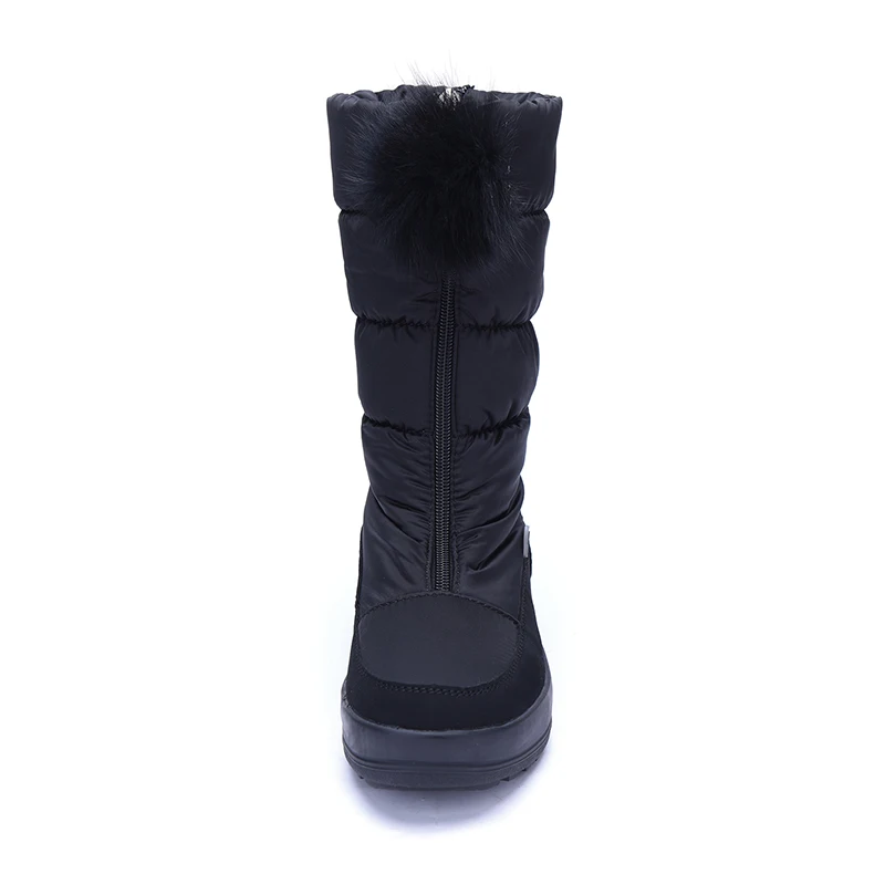 Hellenia 2018 New Children ankle Snow Boots Girls Winter shoes zip mid calf Plush lining Students Shoes black size 36-39