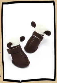 4 шт. милые новые необычные туфли для маленьких собак с клубничкой мягкие теплые бархатные ботинки для собак чихуахуа плюшевые кроссовки для щенка розовые/синие