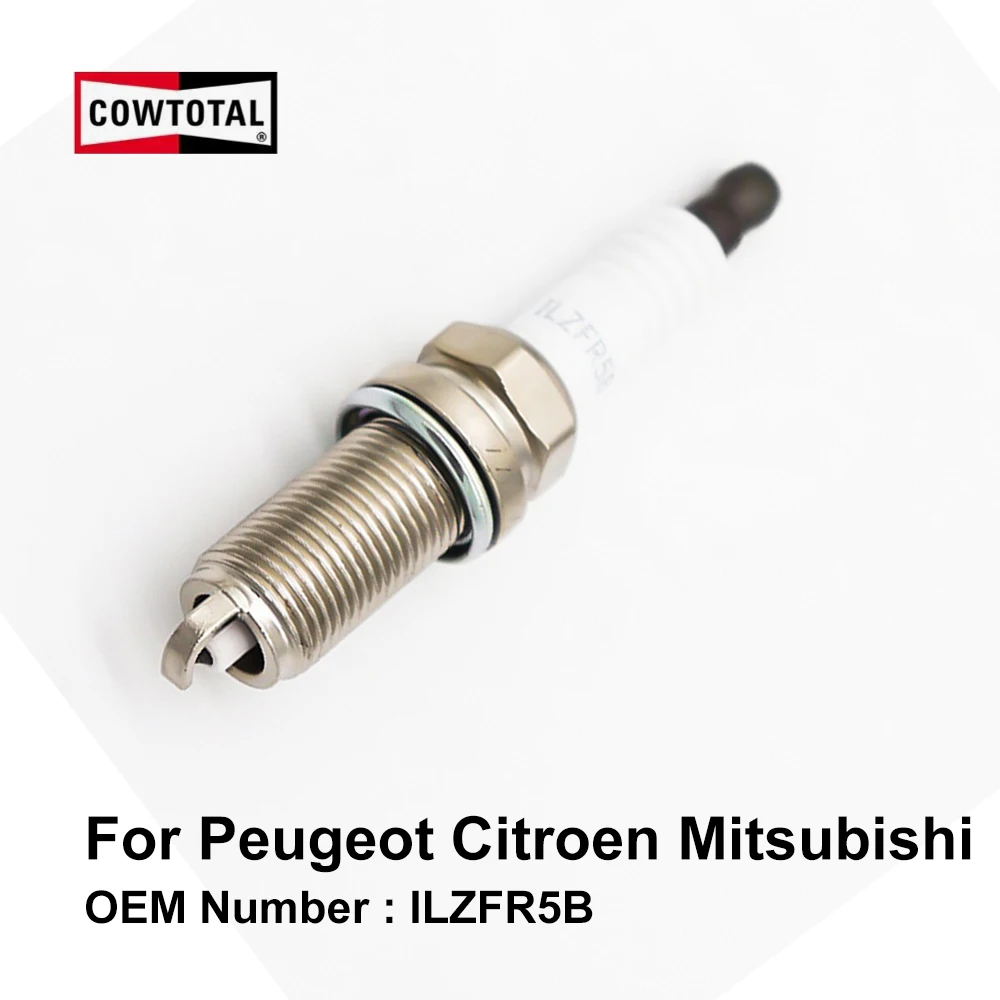 

COWTOTAL Iridium Spark Plug for Peugeot 207 406 807 Citroen C3 C4 C5 Grand Picasso Jeep Cherokee OE ILZFR5B ( Pack of 4 )