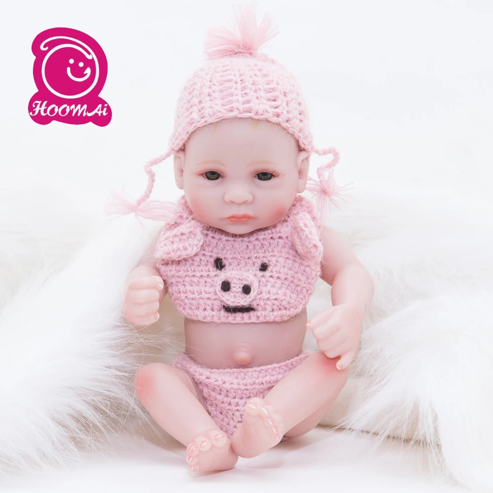 10 дюймов очень маленький милый большой черный Reborn Baby Doll 28 см мягкий полный