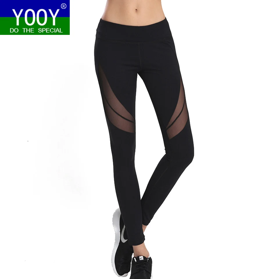 Women Hollow Net Yarn Splicing Capris For Running and Yoga Pants &Sport Absorbent Quick-Drying Leggings Fitness tigh Pants