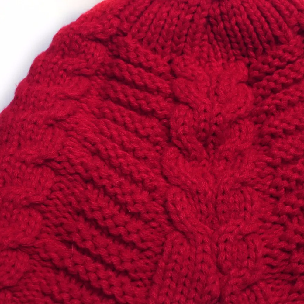Woman Beanie Knitting Hat 2016 Happy Christmas Hats Bonnet Ladies Pompom Fur Snow Warm Skullies New Women\'s Winter Accessories (5)
