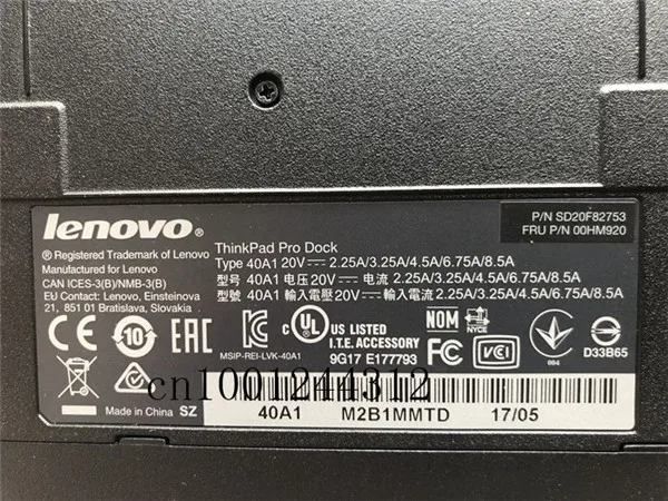 Для lenovo ThinkPad Pro Dock серии типа 40A1 00HM920 SD20F82753