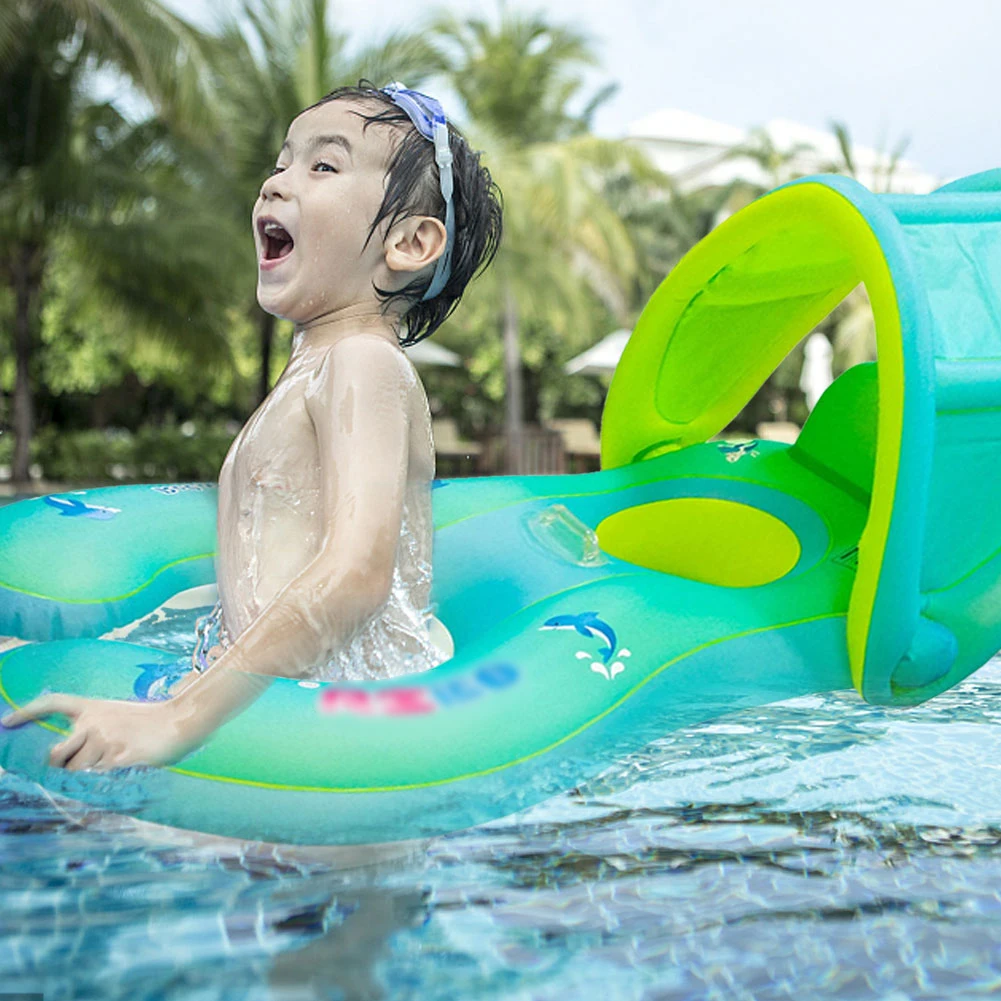 Детские летние поплавок надувной плавательный круг родительский интерактивный Плавание ming кольцо с солнцезащитный крем оттенок для пляжа