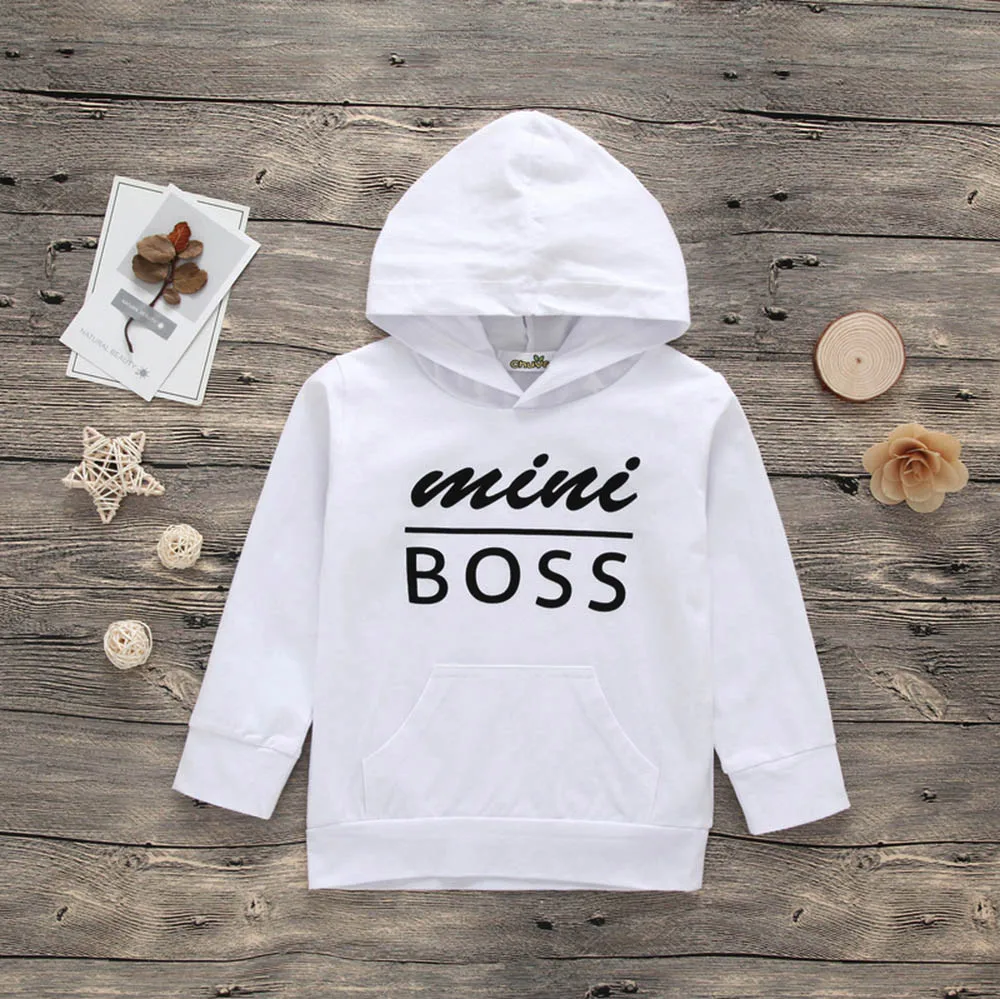 Toddler Kids Baby Boys Hooded Sweatshirts Infant Letter Hoodies Tops casual letter clothes