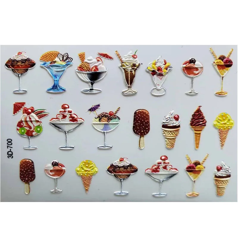 3D Acrylic Engraved Natural Bee Nail Sticker Nail Water Decals Fashion Empaistic Water Slide Decoration