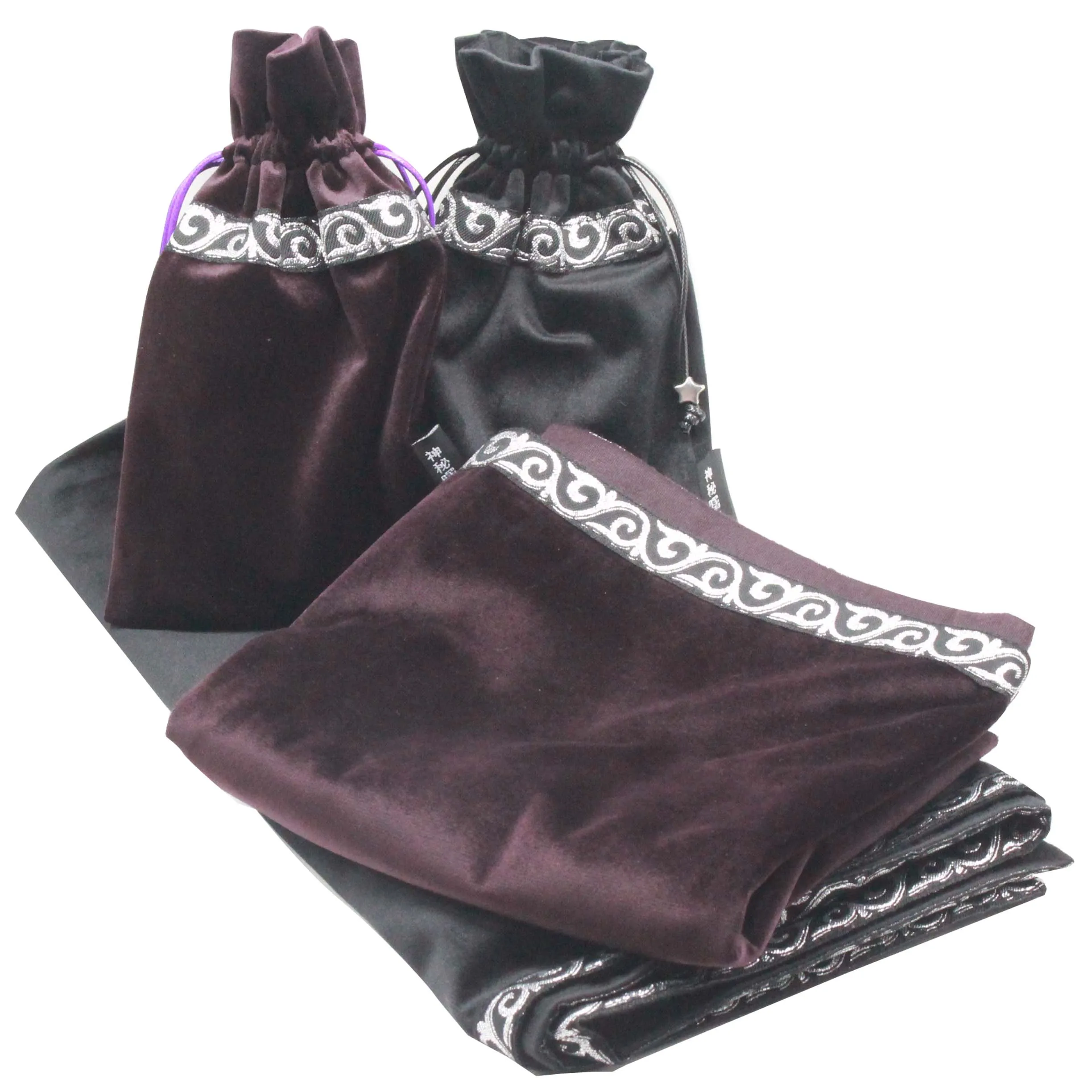 64x64cm Altar Tarot Tablecloth With Bags blanket carpet Flocking Fabric , Tarot cards game Board Game Accessories purpleredblue