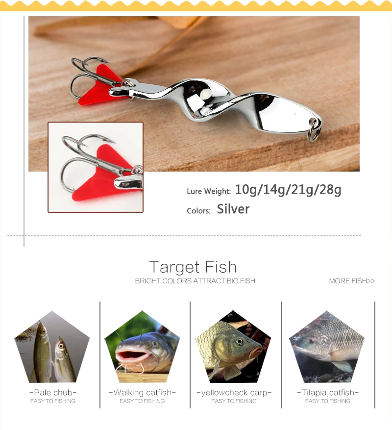 DONQL Spoon Fishing Lure 10g 14g 21g 28g Metal Baits Special Spiral Design Fishing Lure Sequins Spinner Hard Bait Tackle Set (2)