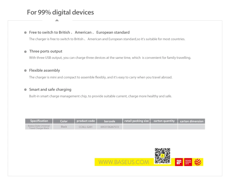 Baseus 3 порта USB зарядное устройство 3 в 1 EU US UK вилка 2.4A Быстрая зарядка зарядное устройство дорожное настенное зарядное устройство адаптер для iPhone samsung Xiaomi