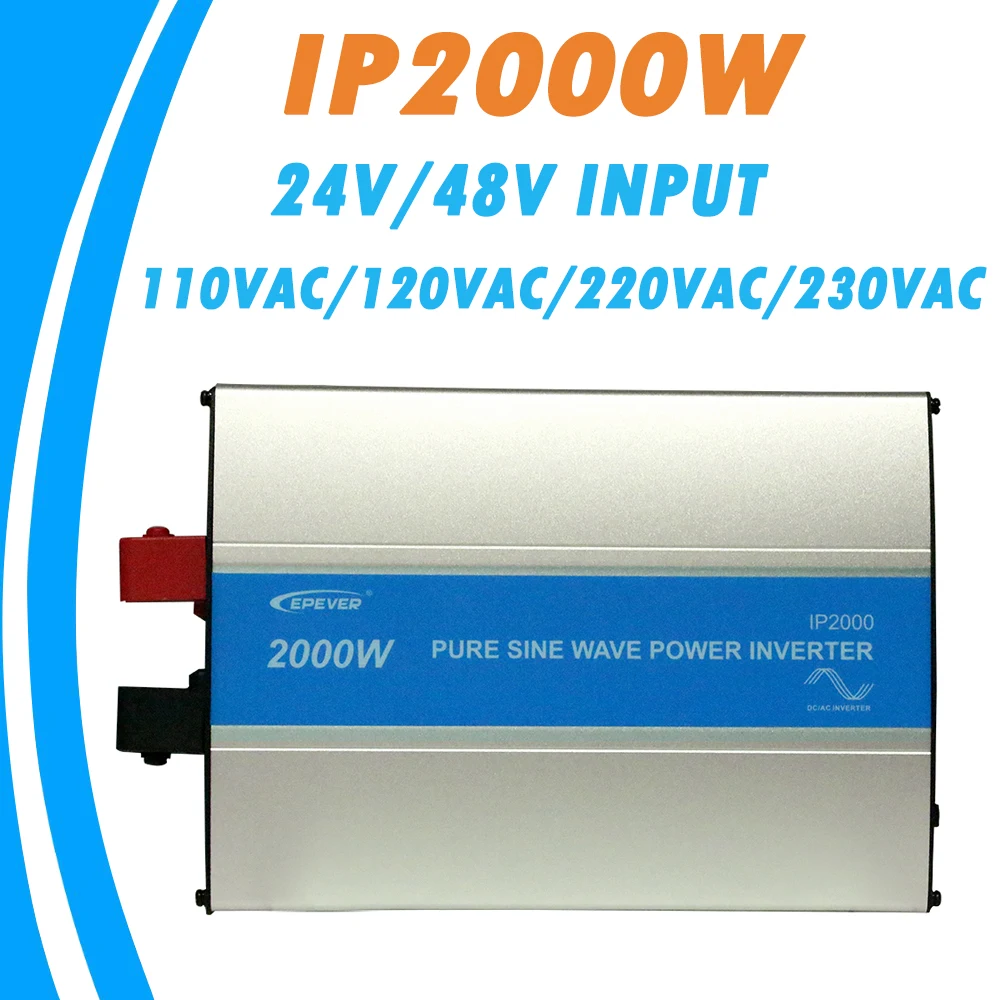 EPever 2000W Чистая синусоида Инвертор 24V/48V вход 110VAC 120VAC 220VAC 230VAC выход 50HZ 60HZ