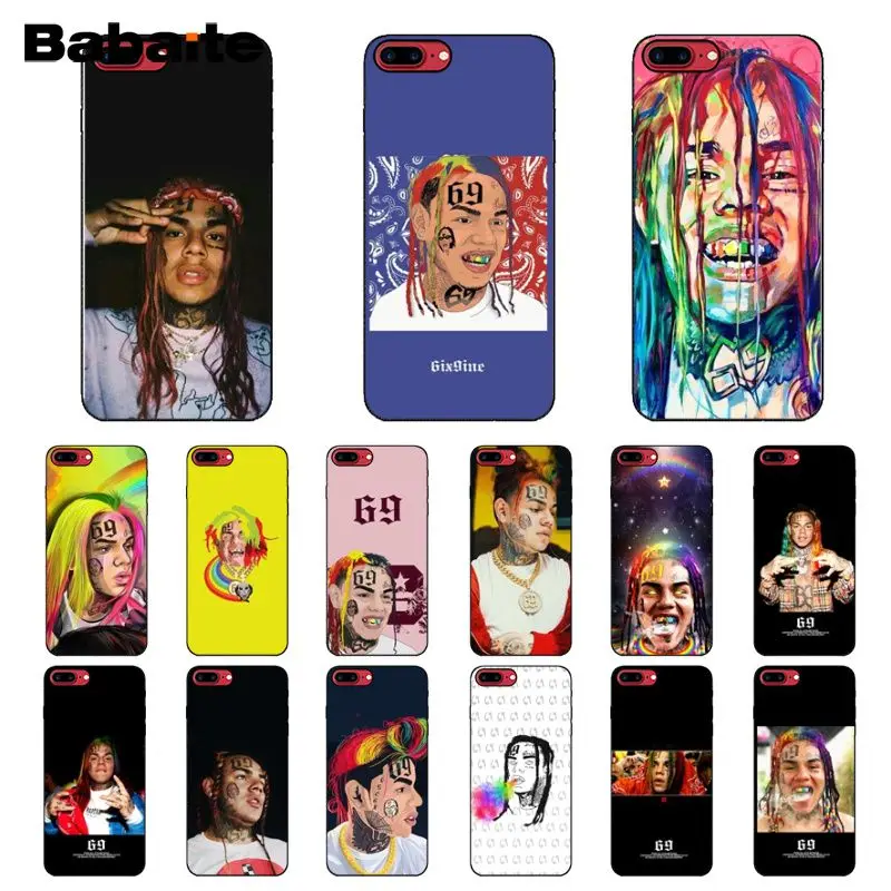 Babaite хип-хоп рэппер Tekashi 69 6ix9ine умный черный мягкий чехол для телефона iPhone X XS MAX 6 6s 7