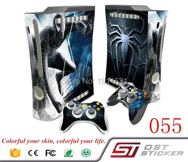 OSTSTICKER черный Siper кожи винила полный набор наклейки для Xbox 360 жирная Консоль 2