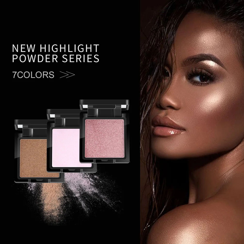 

QIBEST 7Colors Baked High Gloss Highlighter Palette Powder Brighten Repair Face Powder Makeup Iluminador Maquillaje BTZ1 TSLM2
