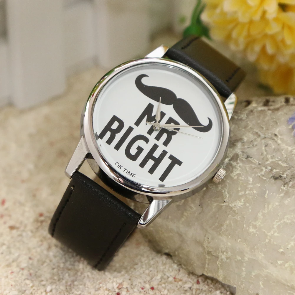 Часы для пар мужские и женские часы Mrs and Mr Right браслет борода губы кварцевые