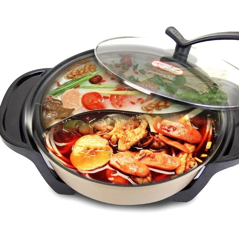 

220V 2 Flavor Electric Hot Pot Multi Cooking Machine Household Hotpot Making Machine Multi Cooker For Family Party EU/AU/UK/US