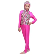 Купальные костюмы для девочек, 1 предмет, мусульманские купальные костюмы, детские пляжные купальники, Арабская мусульманская одежда для Дубай бикини VKYY1039
