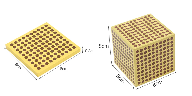Тысяча кубиков/сто квадратных цифр обучающая деревянная математическая игрушка Монтессори материал золотые бусины приспособления для обучения