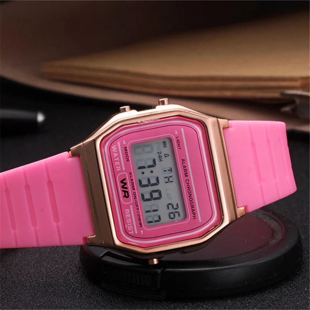 New Fashion gold silver Silicone Couple Watch digital watch square military men women dress sports watches watch A4