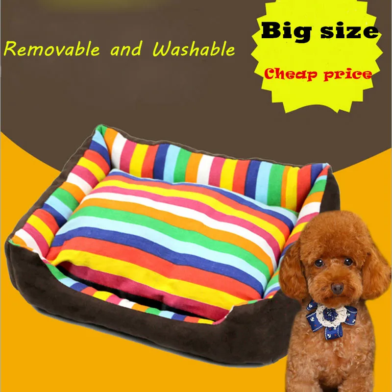 Fashion Rainbow Color Stripe Comfortable Cat Puppy Dog Bed High Quality ...