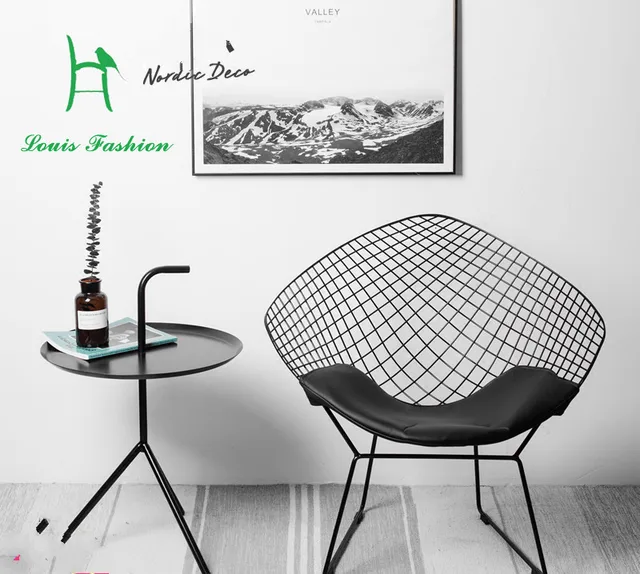 louis fashion hollow diamond wire chair modern minimalist creative