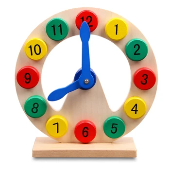 

Educational Wooden Clock For Kids Over 36 Months Time Learning Numerical Mental Development Toy Educational Time Clock