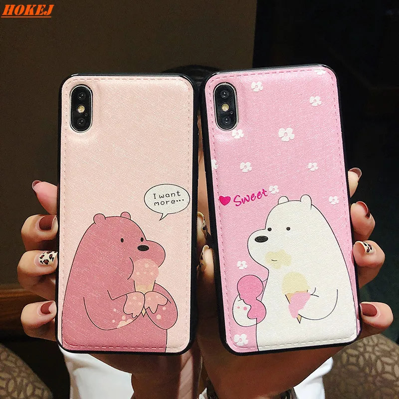 HOKEJ милый маленький животный узор чехол для телефона iphone 6 6S 7 8 plus X XS XR XsMax