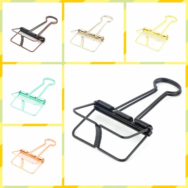 

Novelty Solid Color Hollow Out Metal Binder Clips Notes Letter Paper Clip Office Supplies